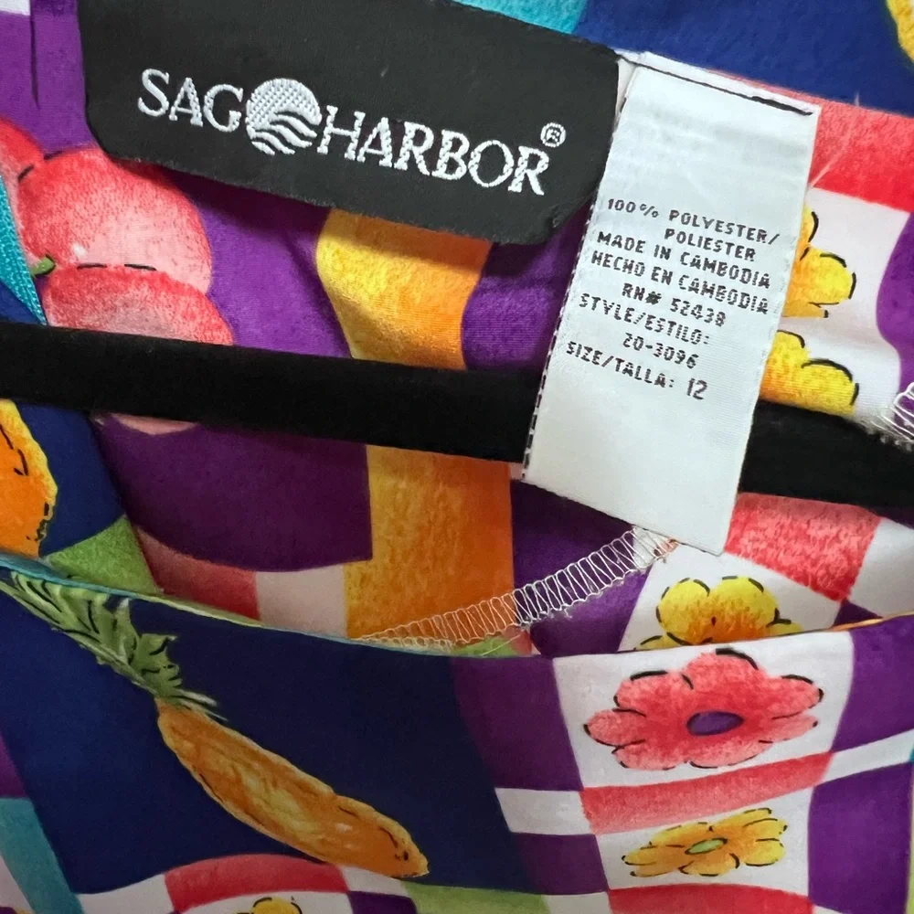 Sag Harbor Pink and Blue Sheath Mini Dress